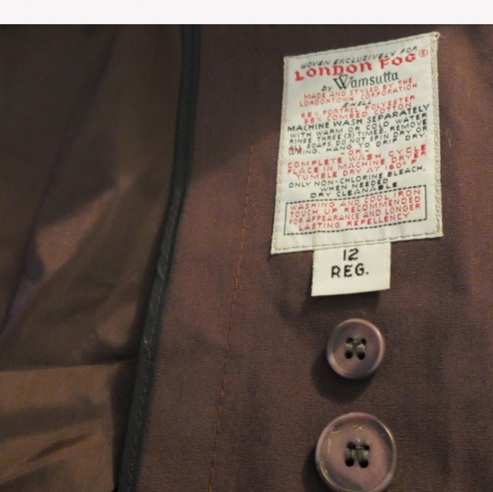 Vtg London Fog Trench Coat by Wamsutta Size 12 - Picture 8 of 8